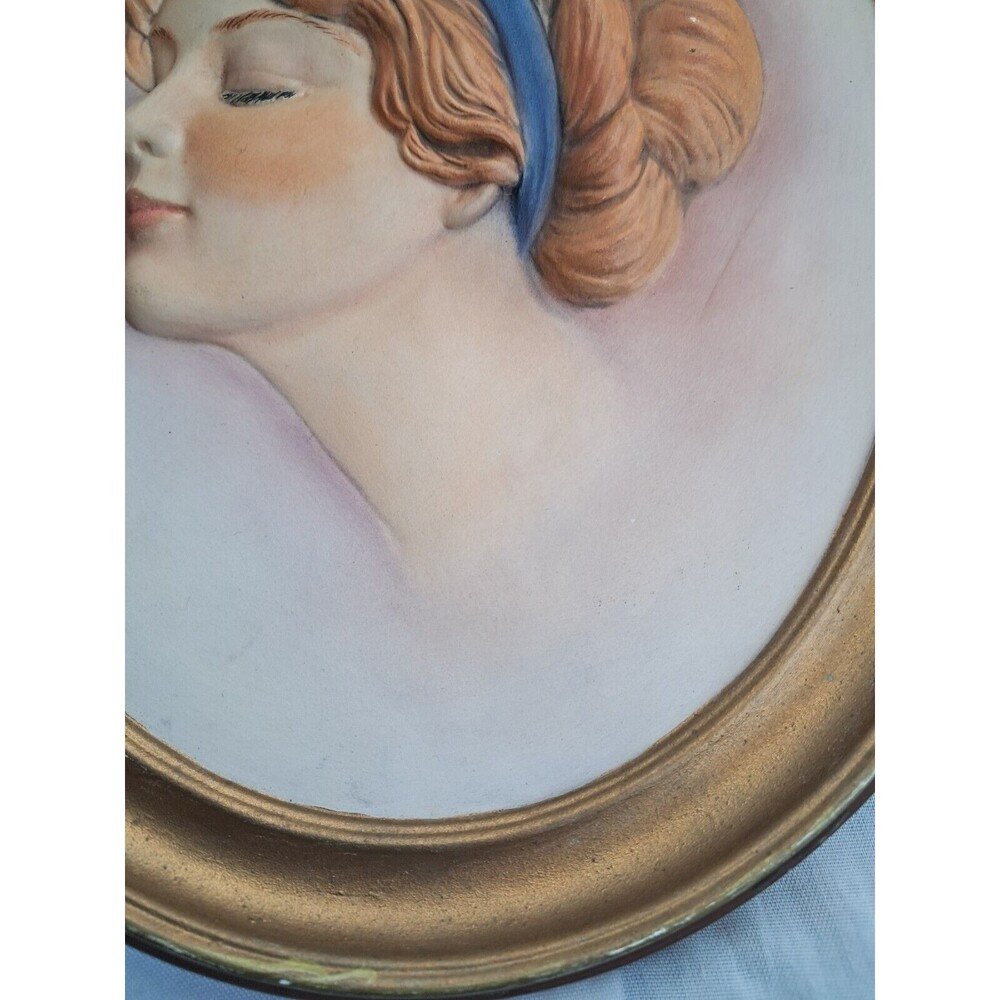 Vintage Duncan Ceramic 1975 Victorian Chalkware Erma Gilliland Duncan Wall Art - Picture 7 of 9